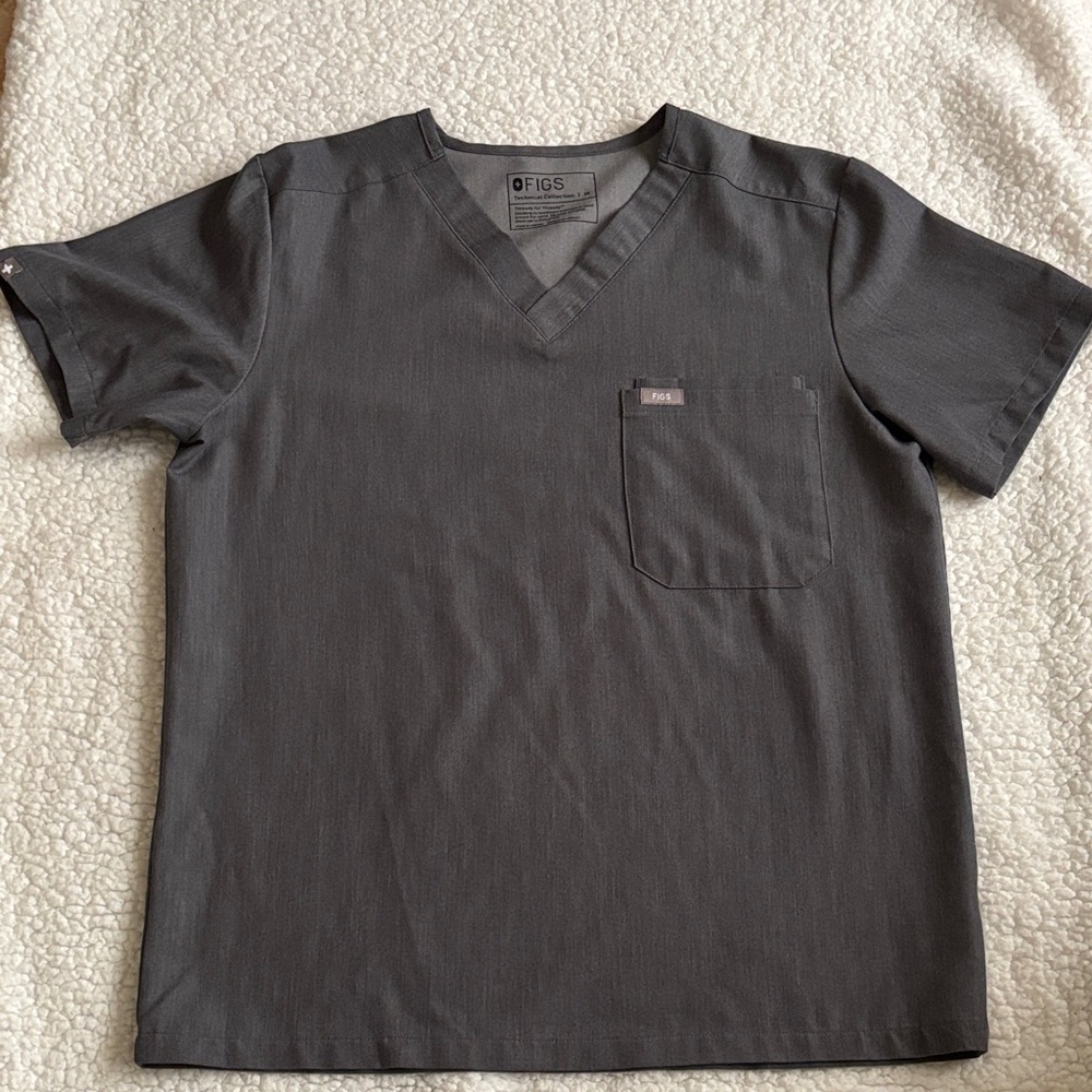 Figs Men's Leon Scrub Top - Graphite Grey